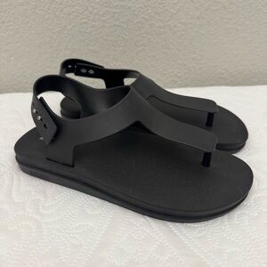 Melissa Hera Black T-Strap Jelly‎ Sandals Size 7 Neutral Vegan
